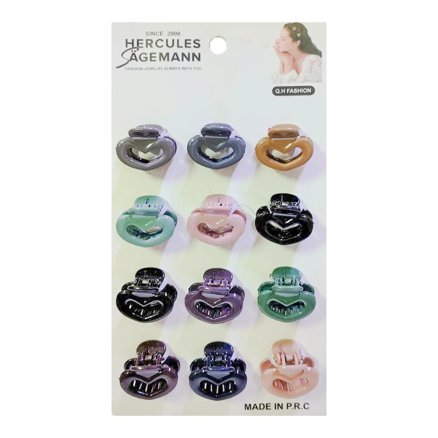 Unique Design Hair Claw Clips - 12 Pcs (C118)