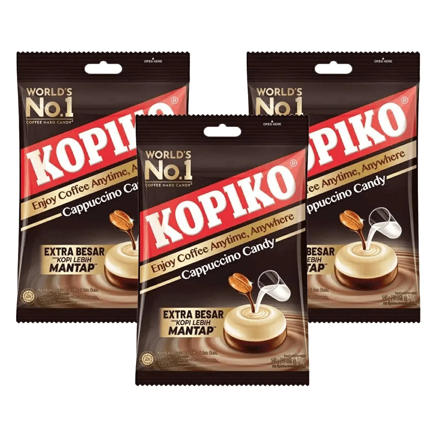 Kopiko Cappuccino Candy Extra Besar - 175g × 3Pcs (Offer)