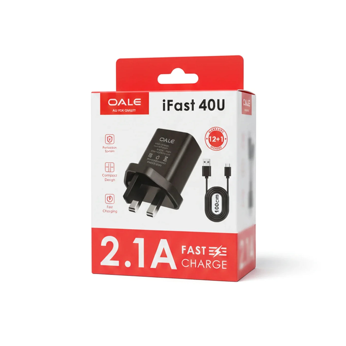 شاحن Oale 2.1 أمبير لايتنينج سريع - iFast 40U