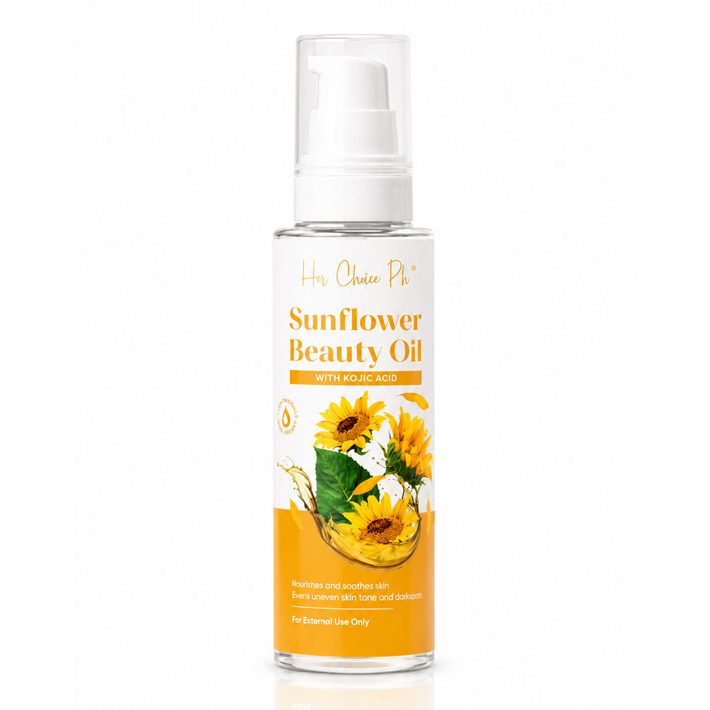 Her Choice PH Sunflower Beauty Oil with Kojic Acid - 100ml