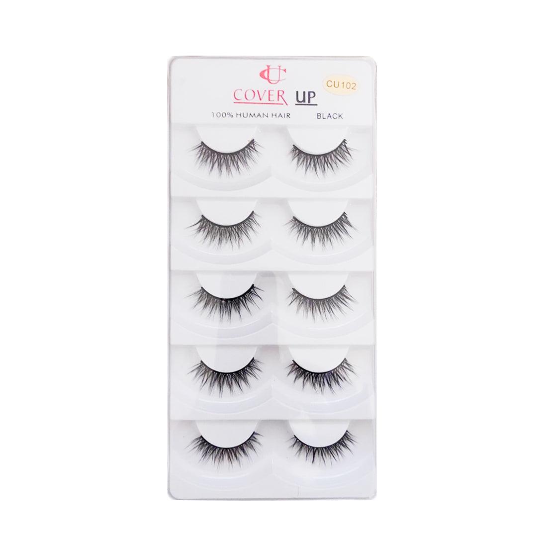 Cover Up 100% Human Hair Eyelash Black  CU-102