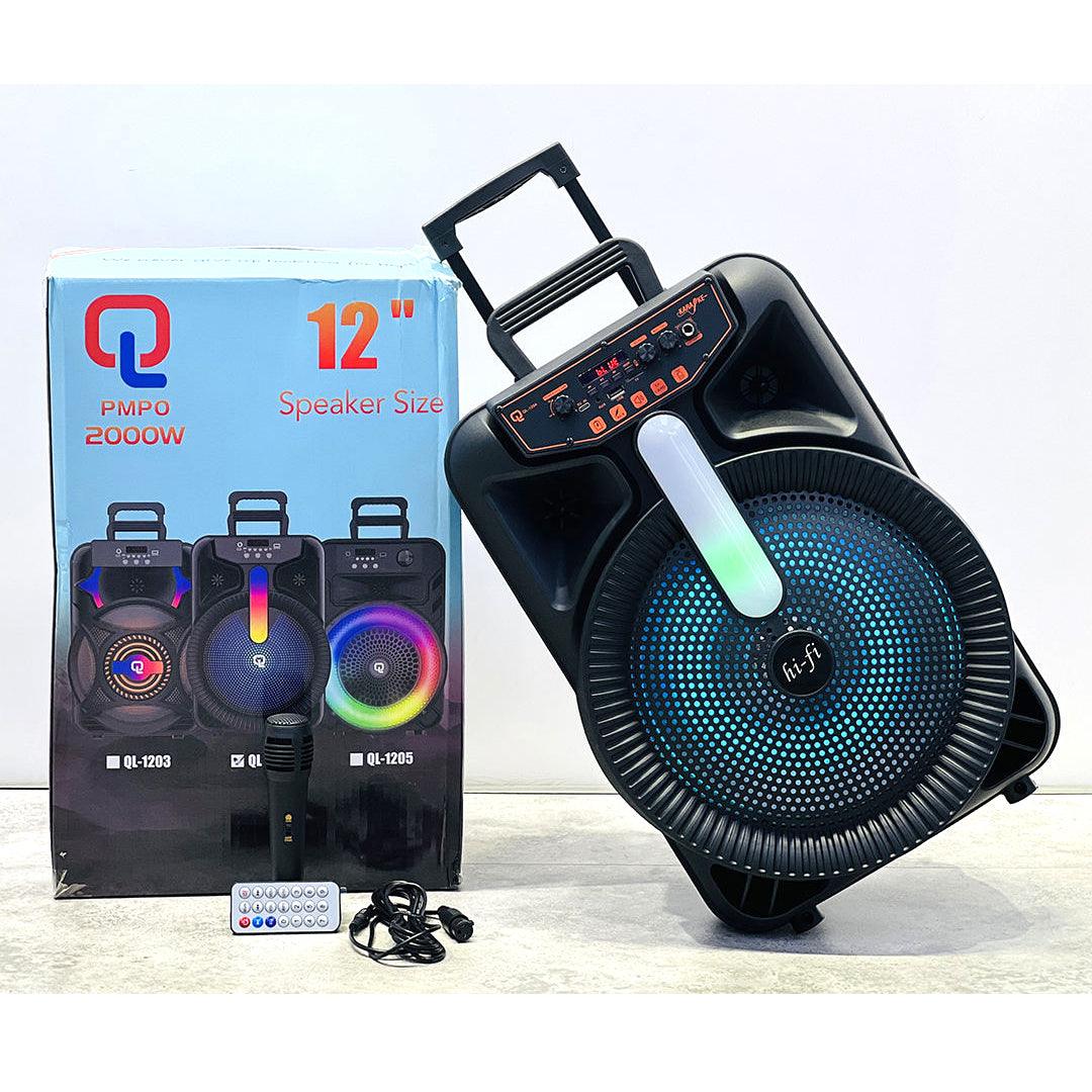 QL 2000W Stereo Wireless Portable Speaker 12" With Mic QL-1204