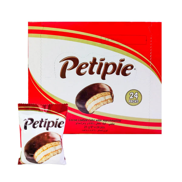 Petipie Cocoa Coated Cake With Marshmallow - 21g × 24 Pcs