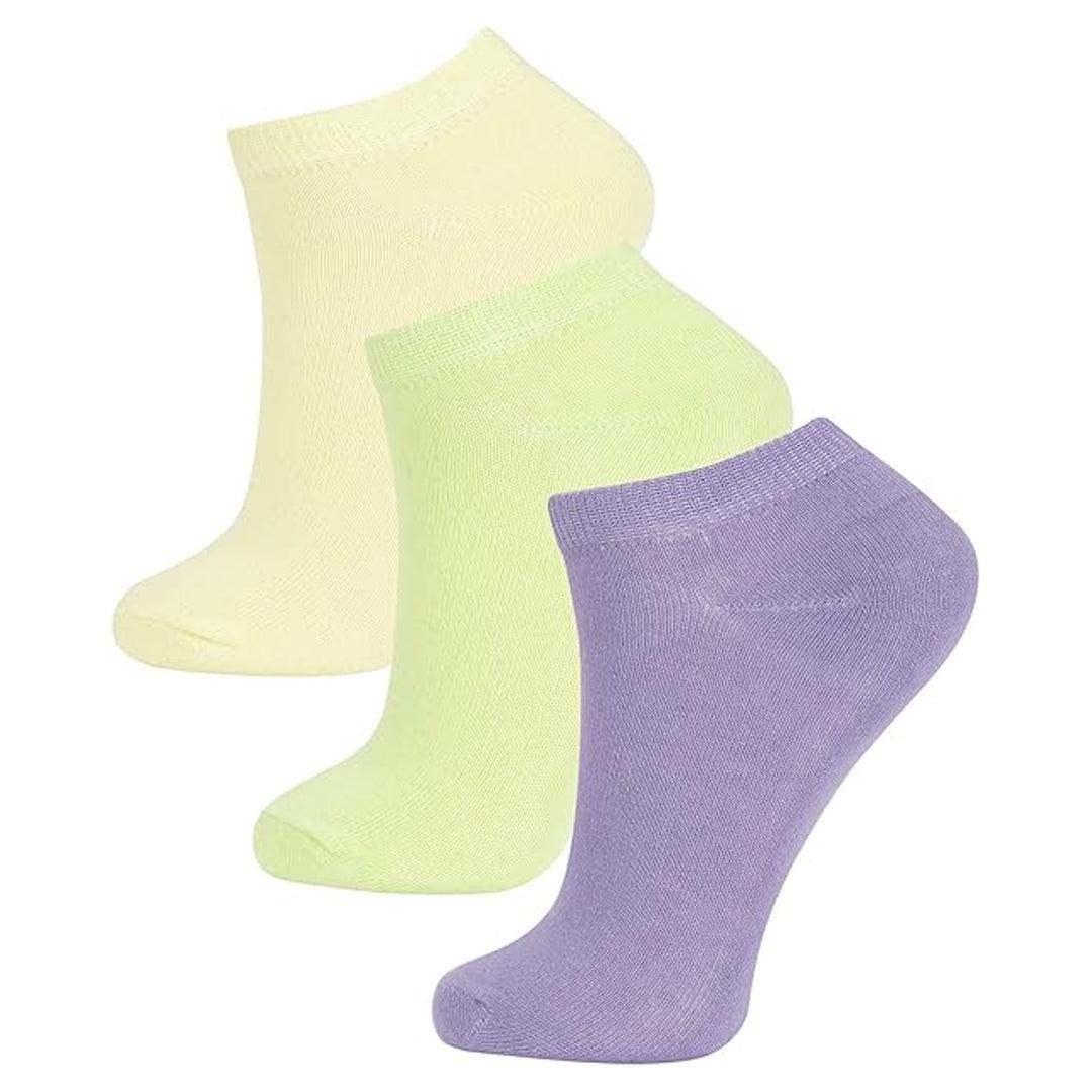 Premium Best Quality Women's Low Cut Ankle Socks 3 Pairs B - 008