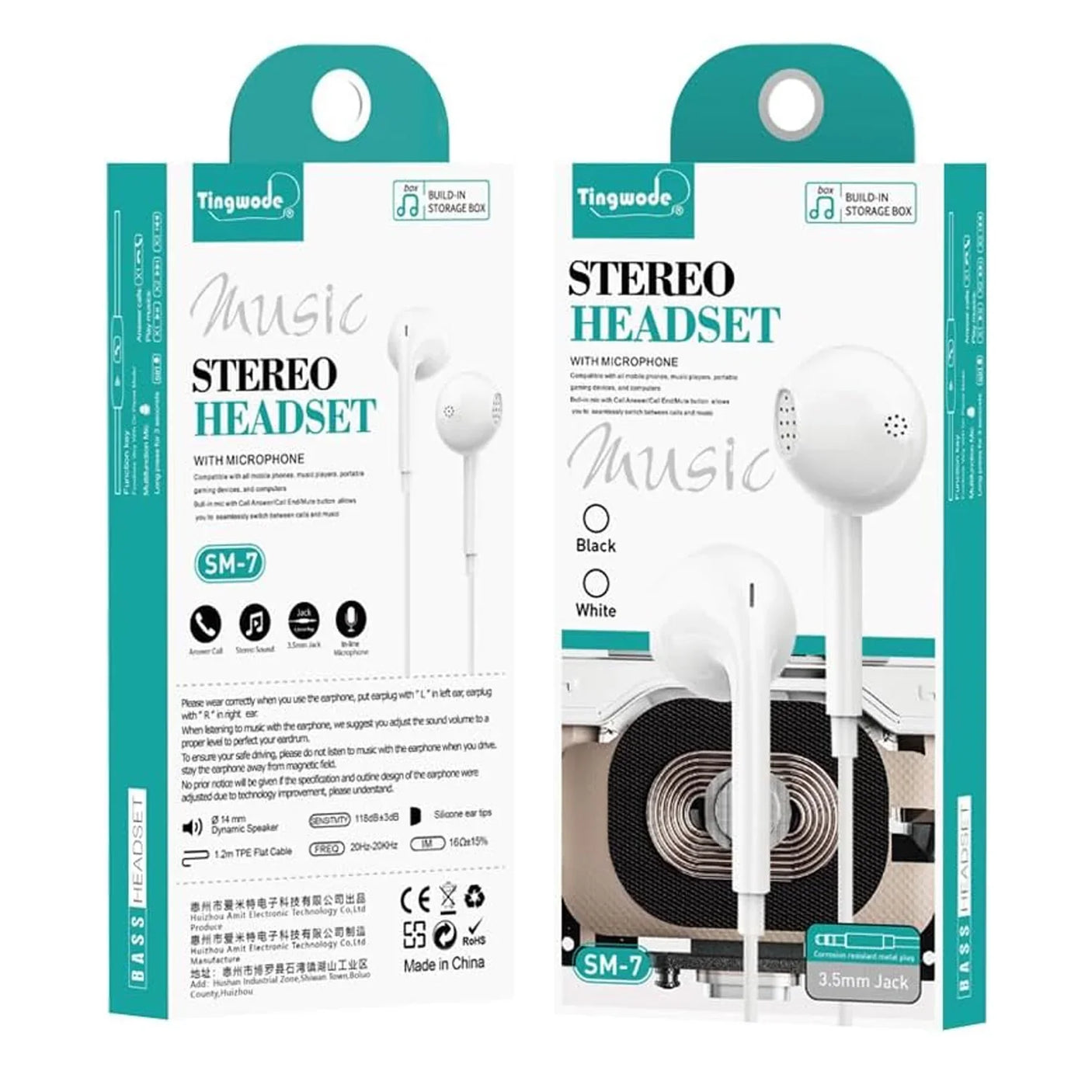Tingwode Stereo Headset With Microphone SM-7