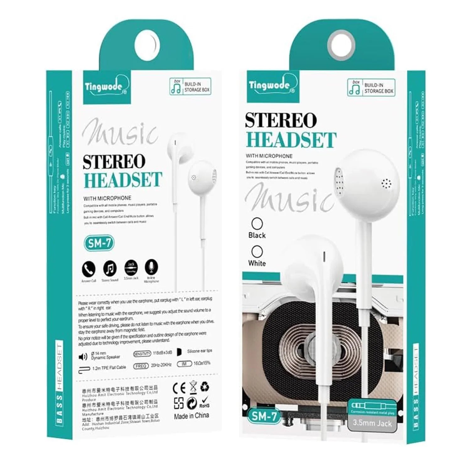 Tingwode Stereo Headset With Microphone SM-7