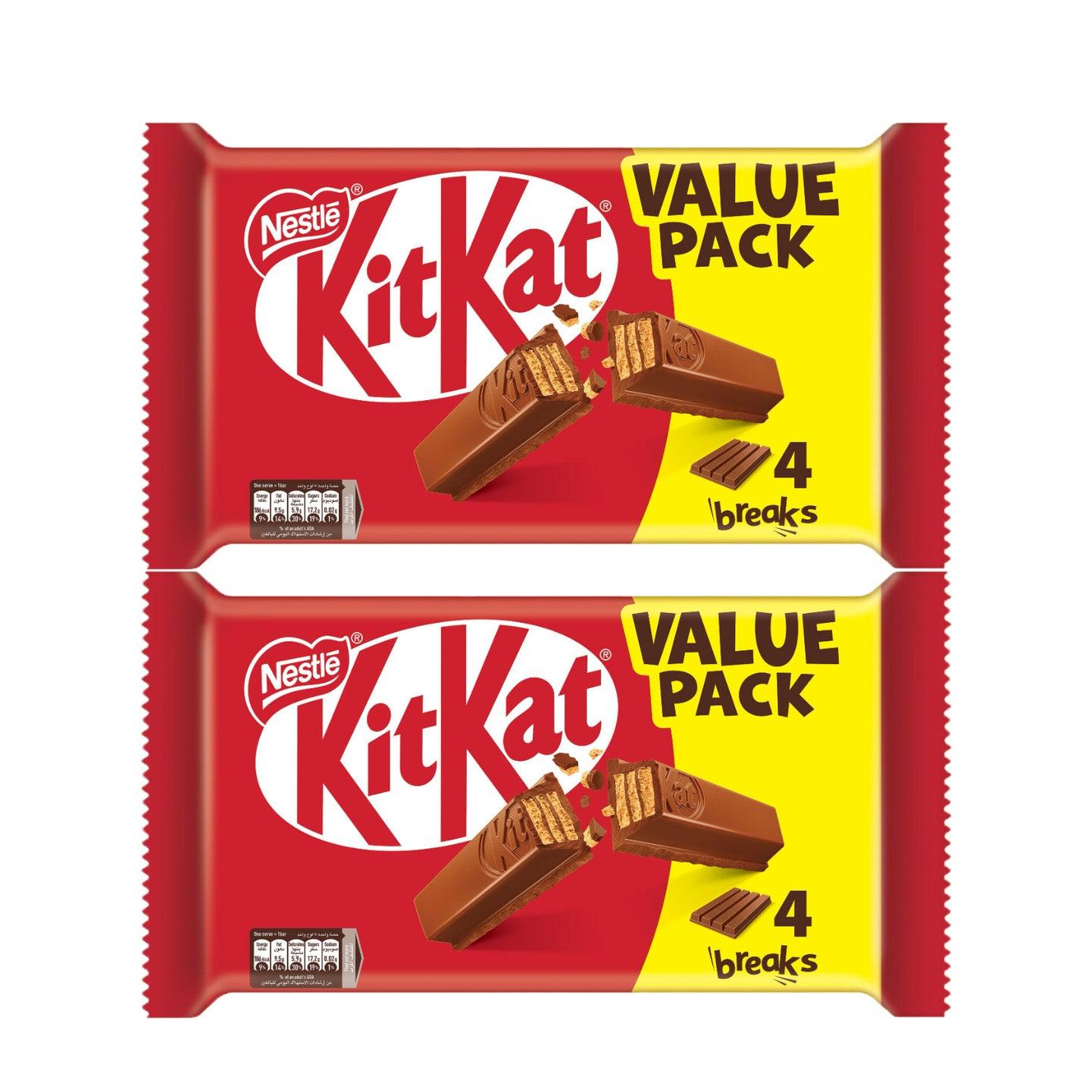 Nestle KitKat Chocolate 4 Breaks Value Pack - 4 × 36.5 (146g) 1+1 Offer