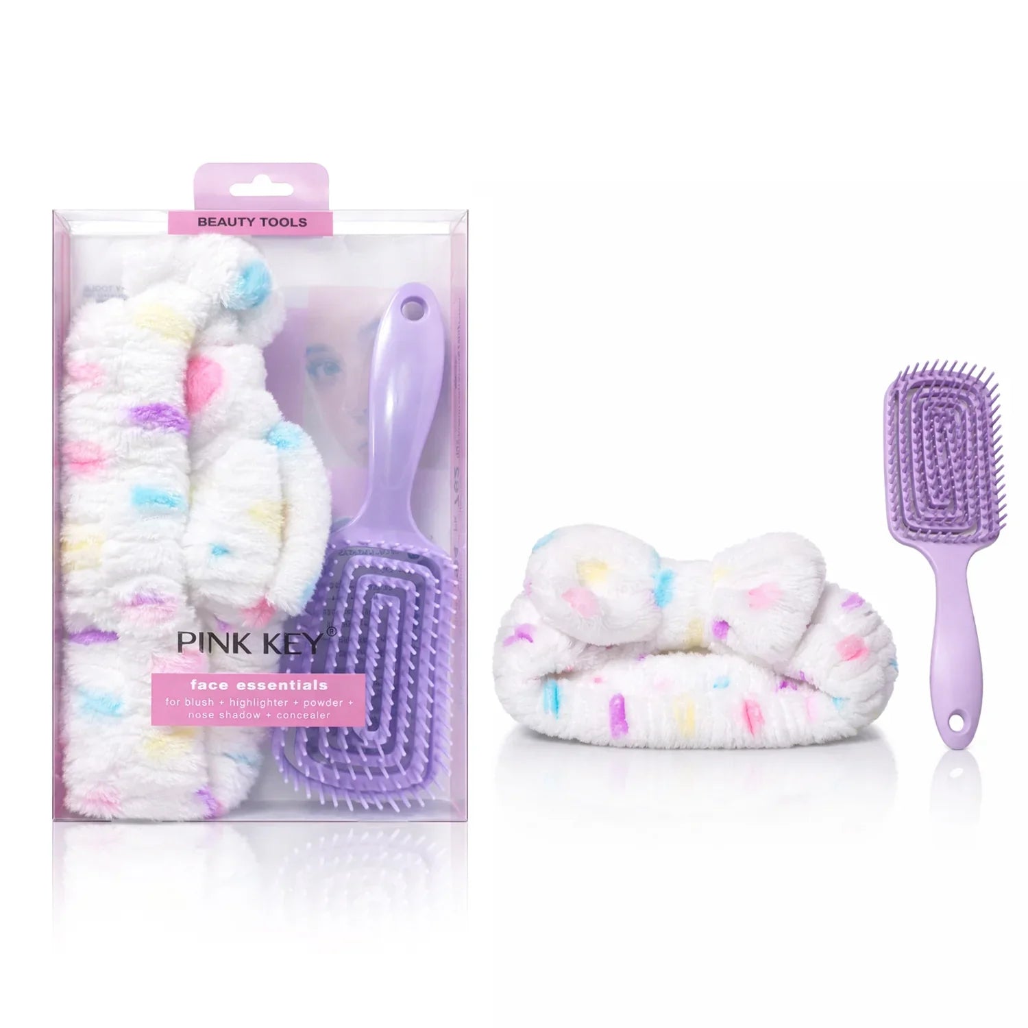 Pink Key Beauty Tools Tangle Comb & Bow Hair Band - PT2291