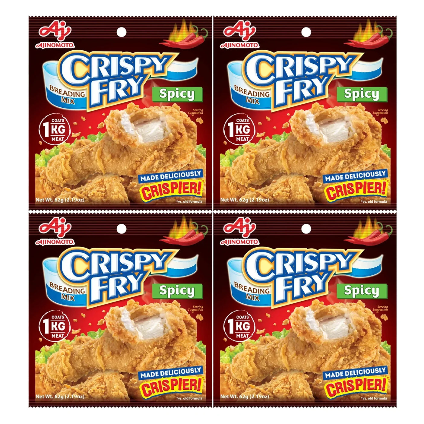 Ajinomoto Crispy Fry Spicy Breading Mix 62gm x 4 Pcs