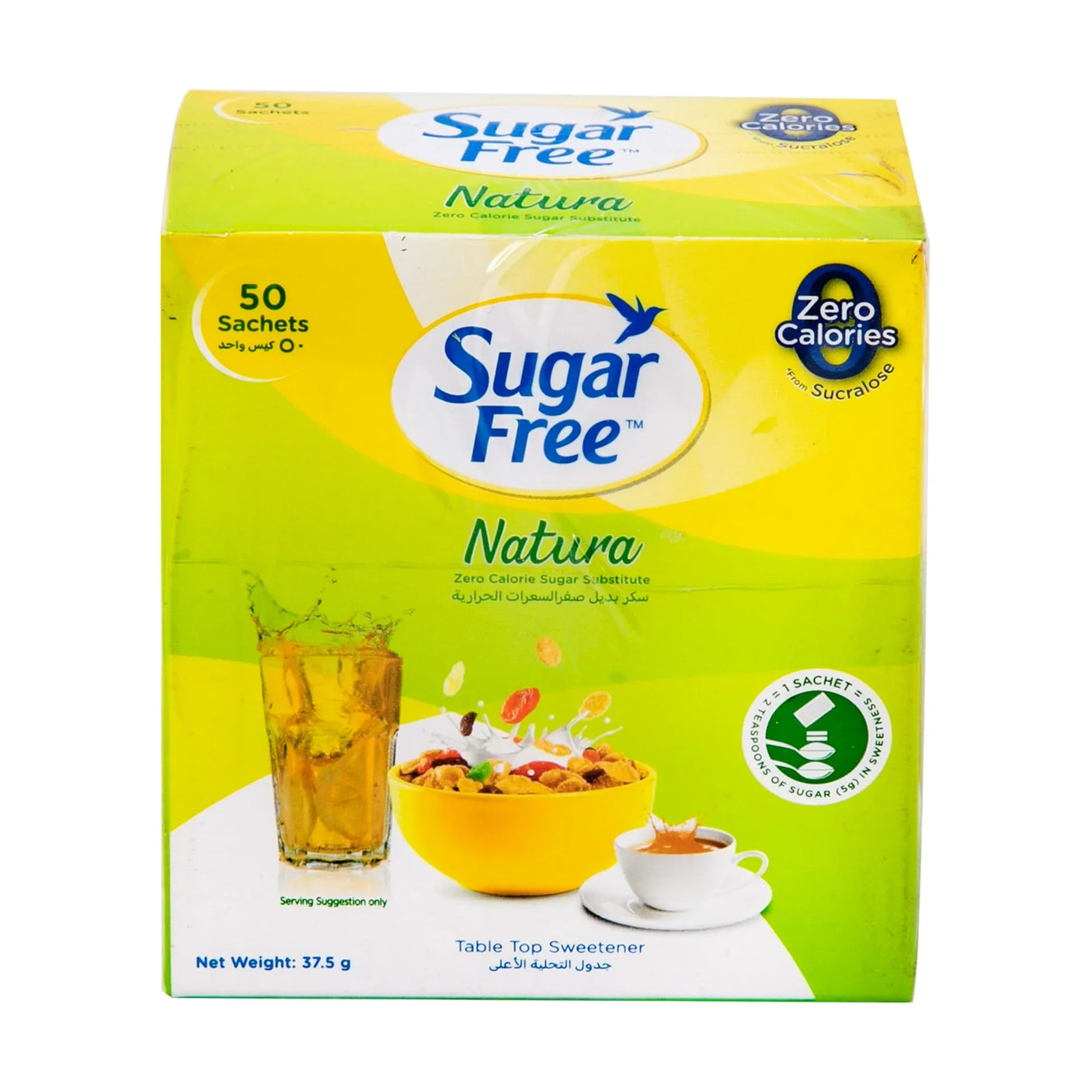Sugar Free Natura Zero Calorie Sugar Substitute - 37.5g (50 Sachets)