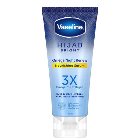 Vaseline Hijab Bright Omega Night Renew Nourishing Serum - 180ml