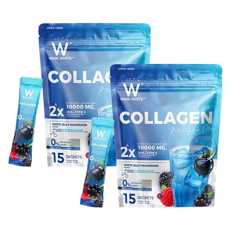 عرض Wink White Collagen Blue HYA Plus - 12 جم × 15 كيساً (1+1)