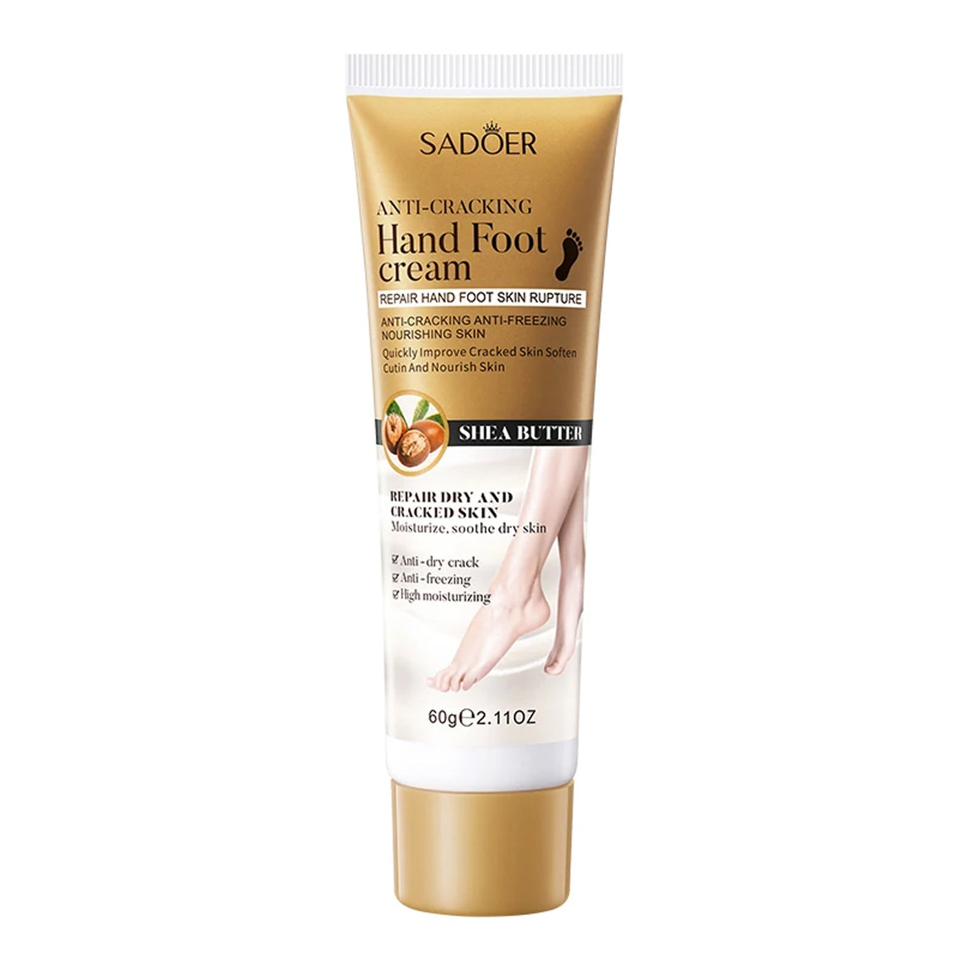 Sadoer Anti-Cracking Hand & Foot Cream With Shea Butter - 60g