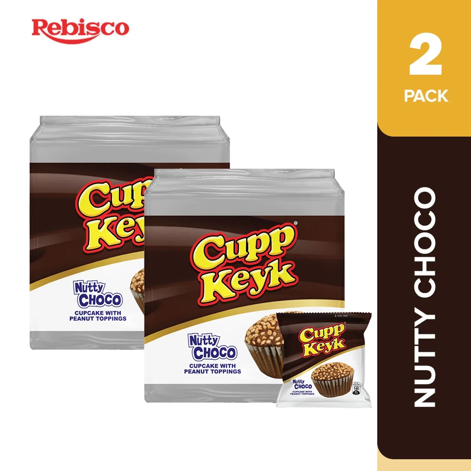 Cupp Keyk Nutty Choco Cupcake With Peanut (10x34g) - 2 Pcs