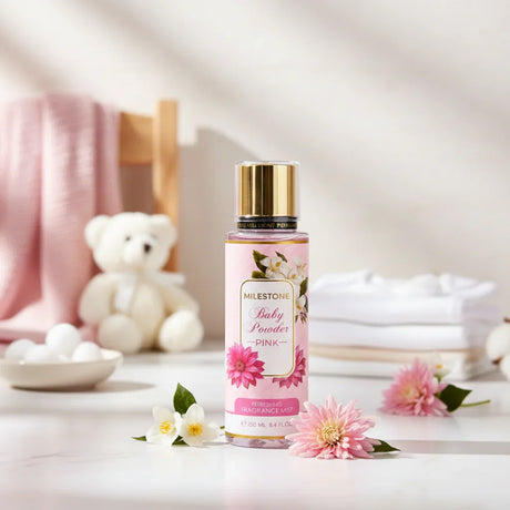 رذاذ عطر بودرة الأطفال الوردي من مايلستون - 250 مل