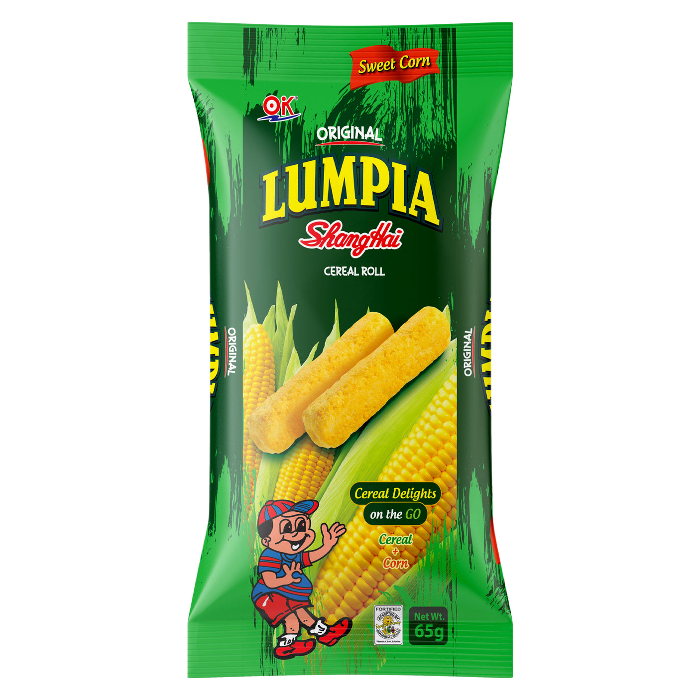 OK Lumpia Shanghai Sweet Corn Cereal Roll - 65g (1+1) Offer