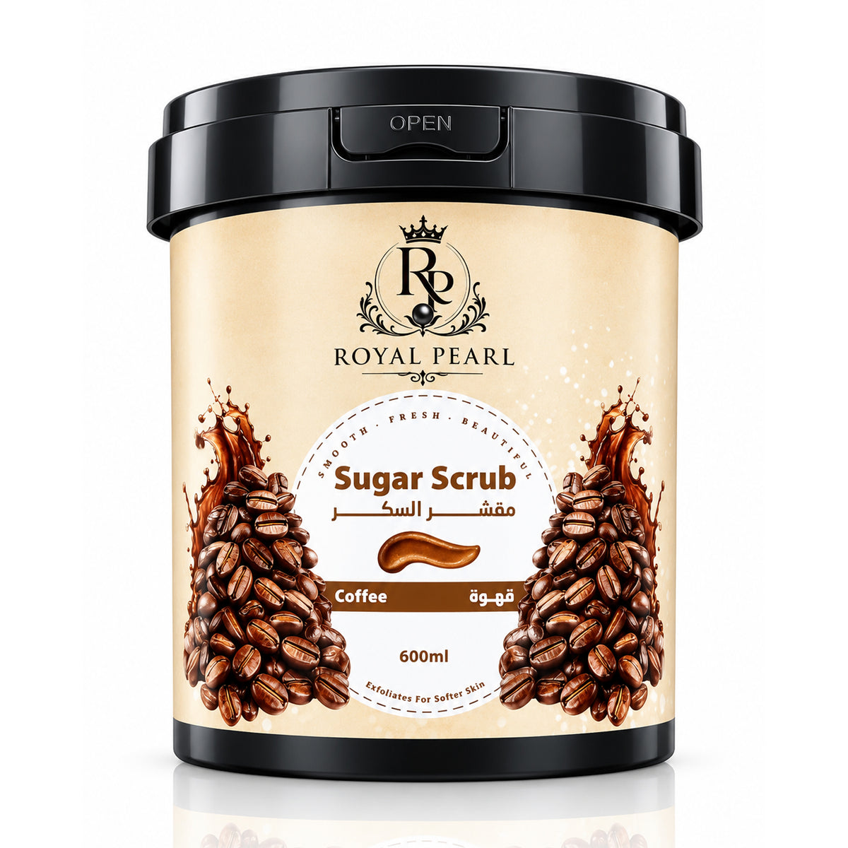 Royal Pearl Coffee Sugar Body Scrub - 600ml