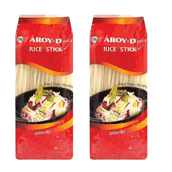 Aroy-D Rice Stick 3mm Gluten Free - 375g × 2 Pcs