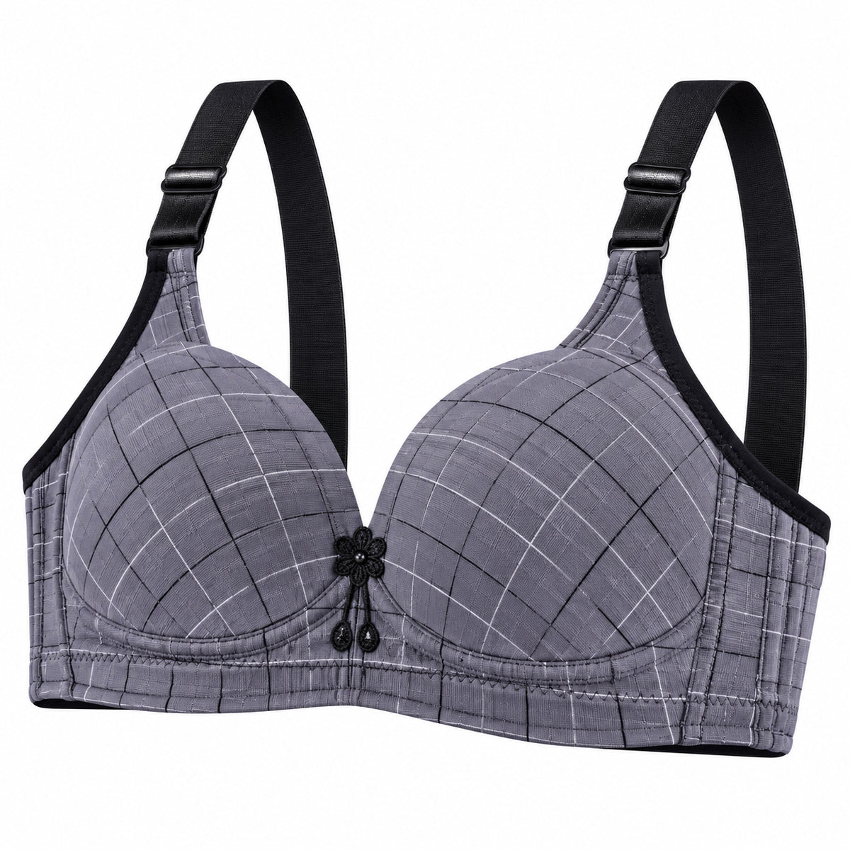 Women’s Stylish Checked Bra with Adjustable Straps - 2205