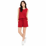 Two-Piece Sleeveless Tank Top and Shorts Loungewear Set