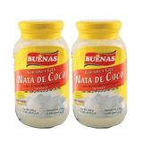 Buenas Nata de Coco Coconut Gel in Syrup (White) 340g x 2 Pcs