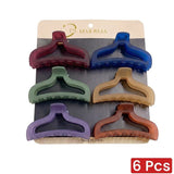 Fashion Transparent Color Hair Claw Clips - 6 Pcs (C09)