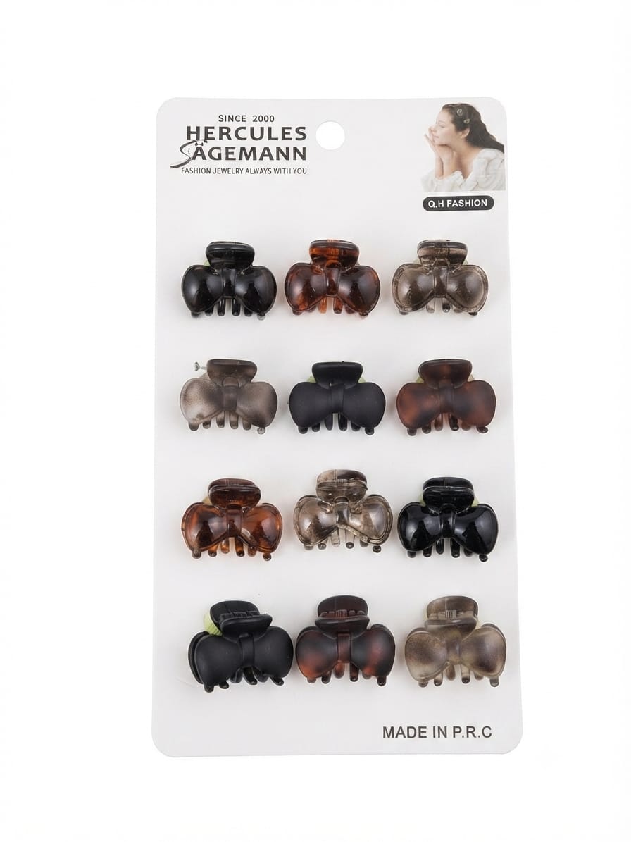 Unique Design Hair Claw Clips - 12 Pcs (C113)