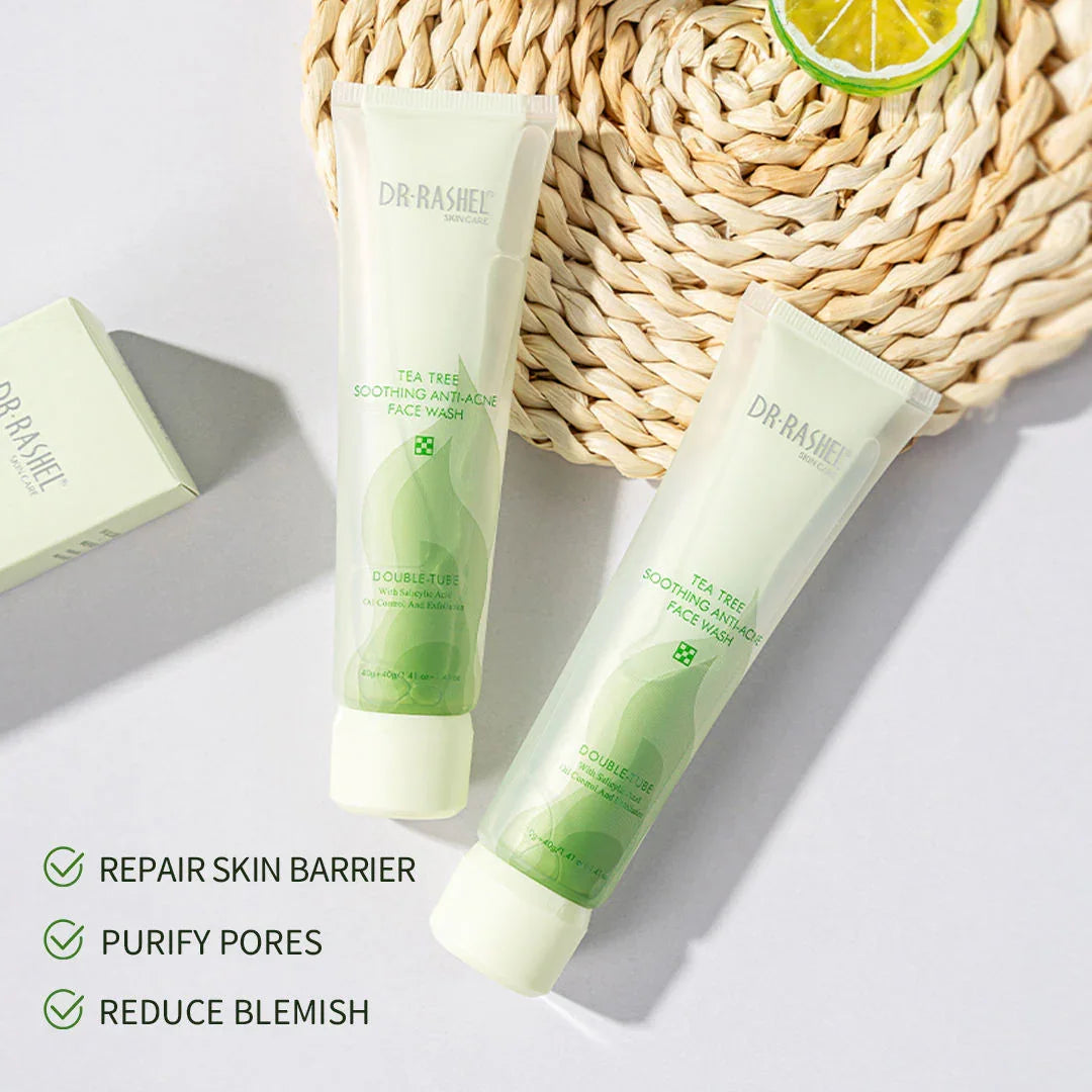 Dr.Rashel Double Tube Tea Tree Soothing Face Wash - 40g+40g