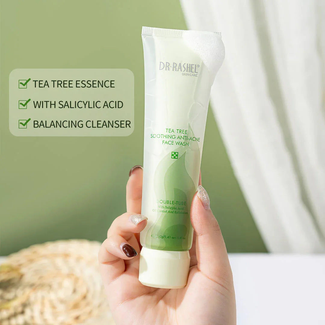 Dr.Rashel Double Tube Tea Tree Soothing Face Wash - 40g+40g