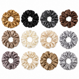 Stylish Satin Scrunchies For Women - 12 Pcs