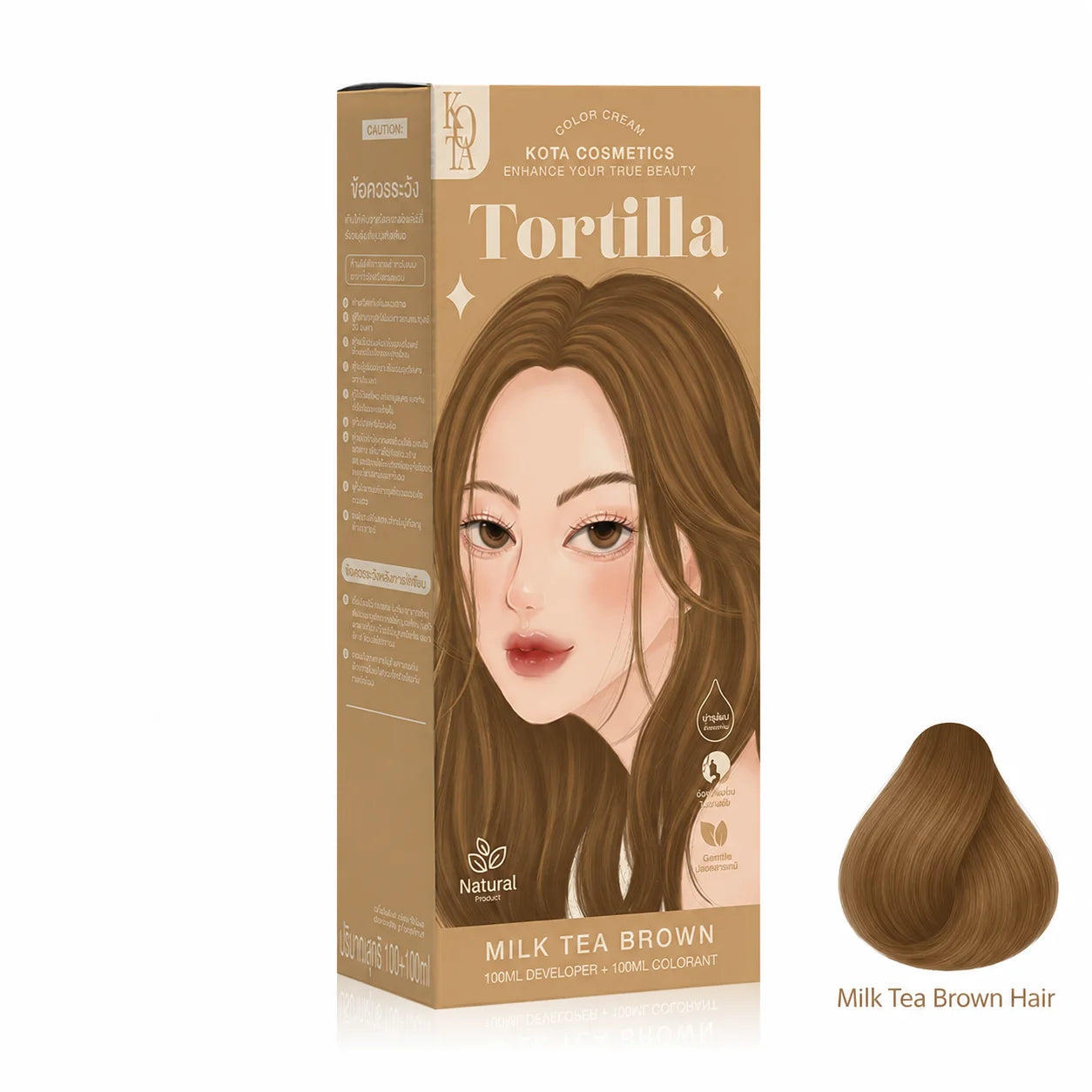 Kota Cosmetics Tortilla Thailand Hair Color Milk Tea Brown - 100ml + 100ml