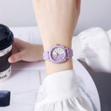 Women's Silicone Quartz Watch with Square Dial - M-10730