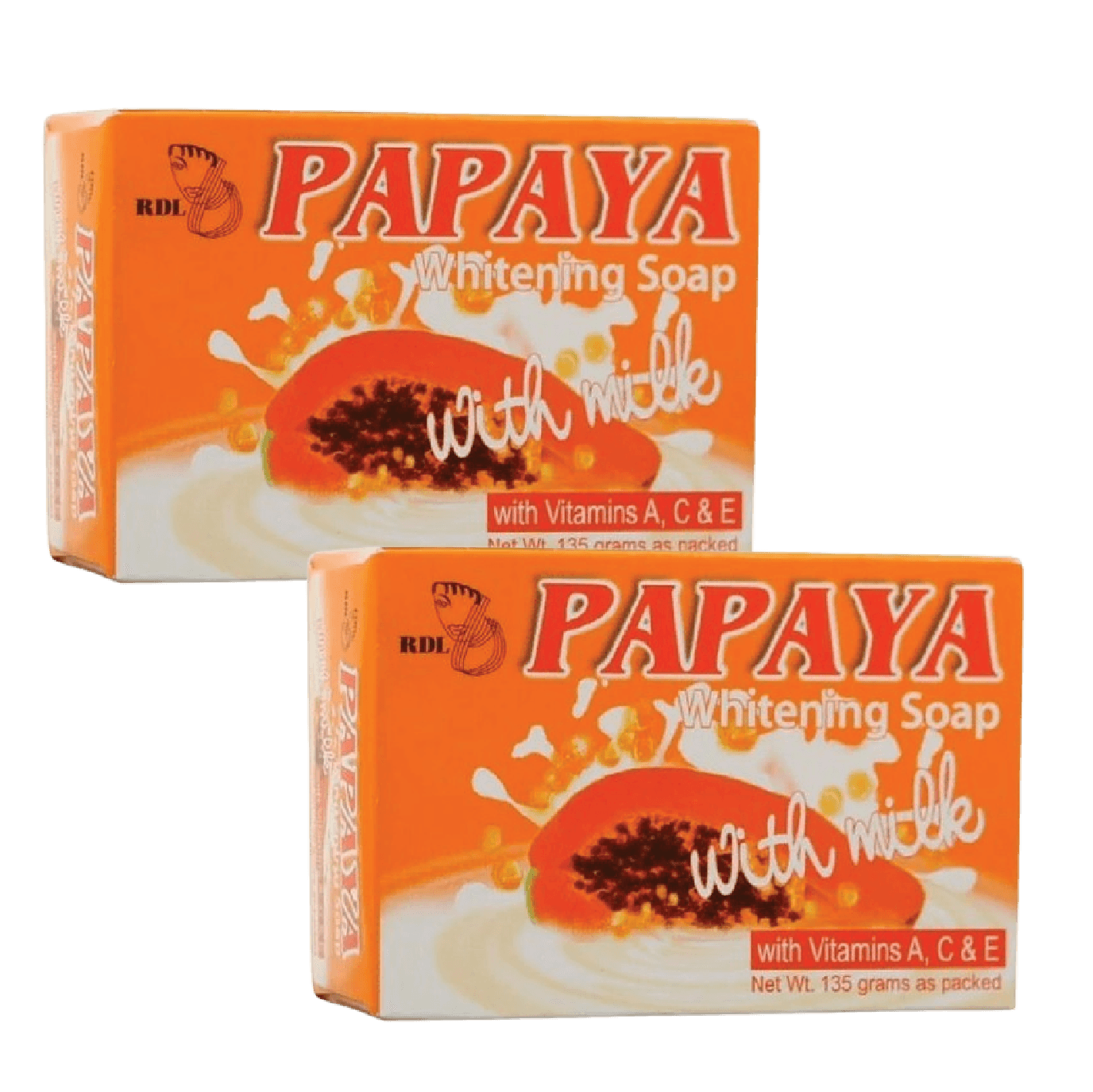 RDL Papaya Brightening Soap with milk - 135g x 2 Pcs
