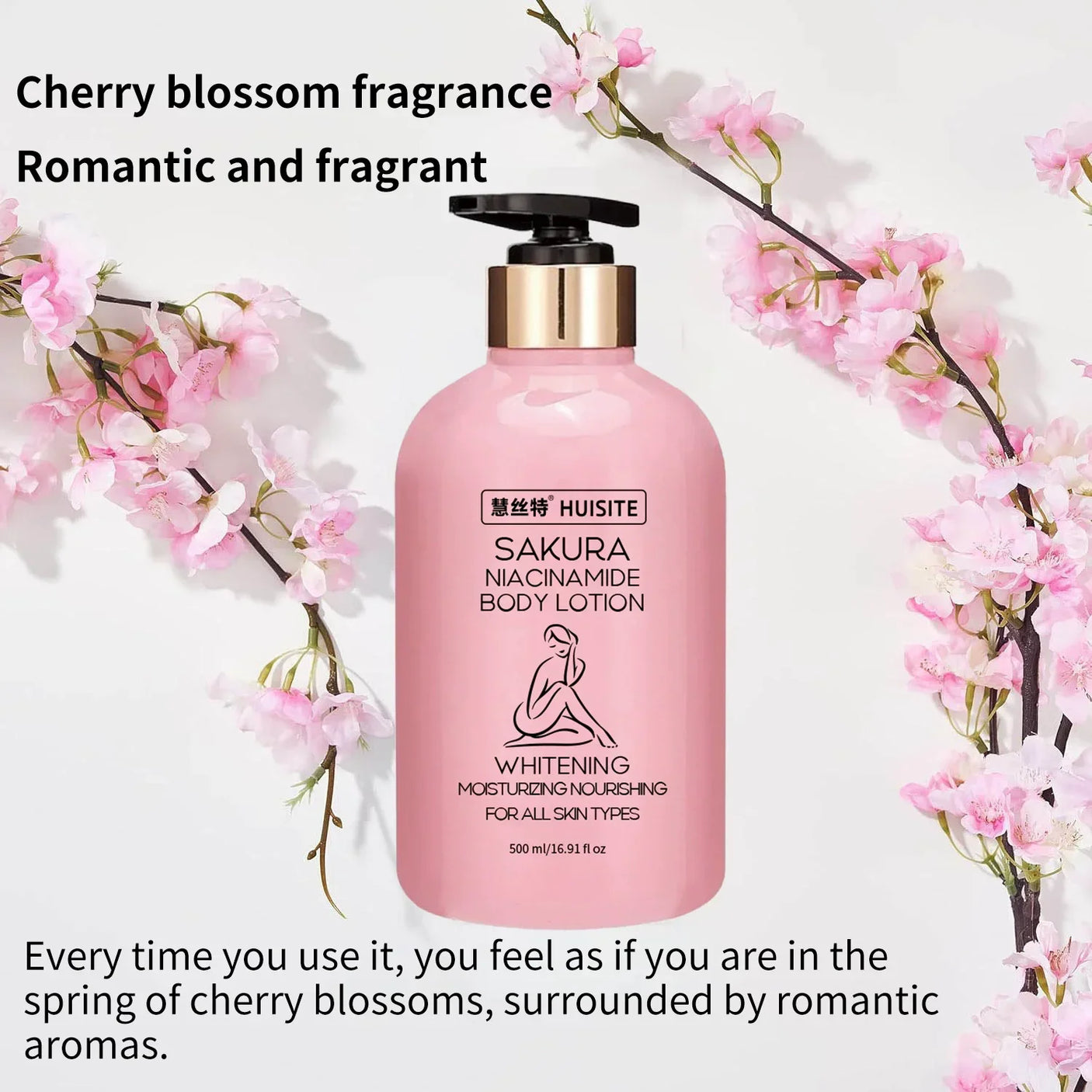 HUISITE Sakura Niacinamide Body Lotion - 500ml