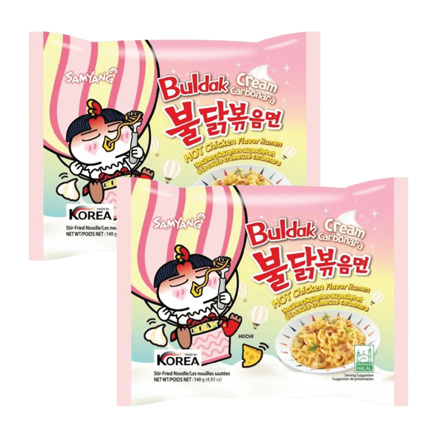 Samyang Buldak Cream Carbonara Korean Noodle - 140g x 2 Pcs