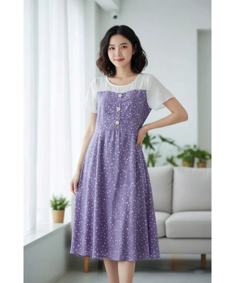 Women's Korean Style Polka Dot Casual Dress