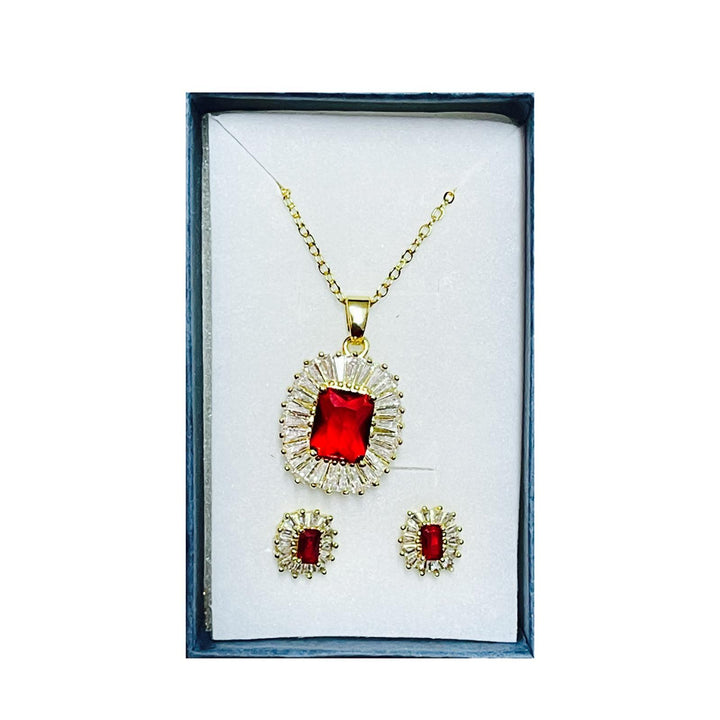 Crystal Stone Necklace Set Exquisite multi-color Gift Set Jewelry - 842152 - Pinoyhyper