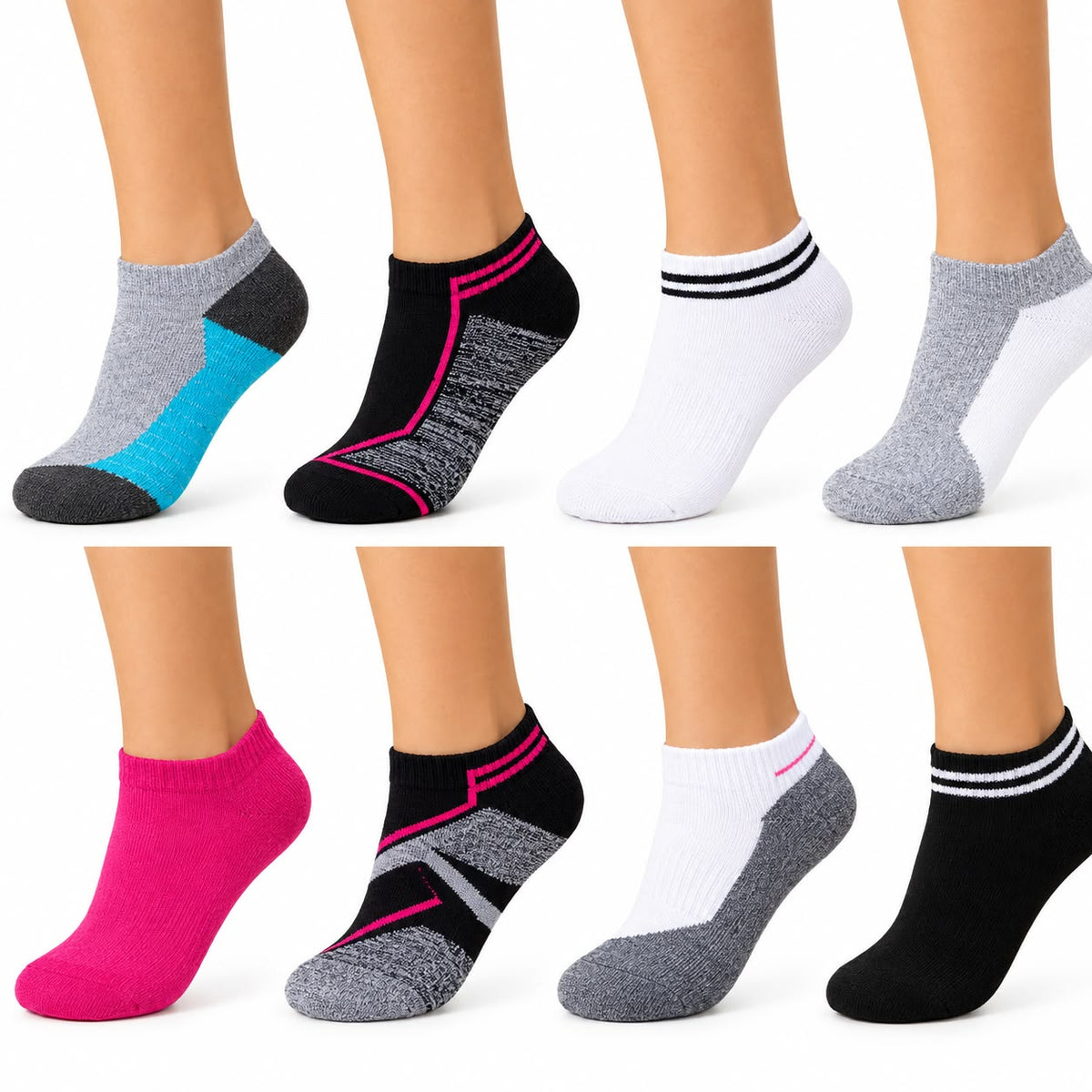 Women’s Ankle Cotton Socks Assorted 3 Pairs - 1173