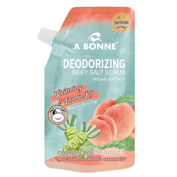 A Bonne Deodorizing Silky Salt Scrub Wasabi & Peach - 350g - Pinoyhyper