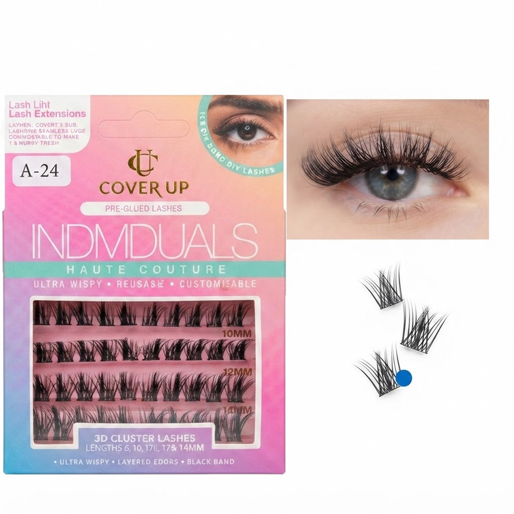 Cover Up Pre-Glued 3D Cluster Eyelashes A-24