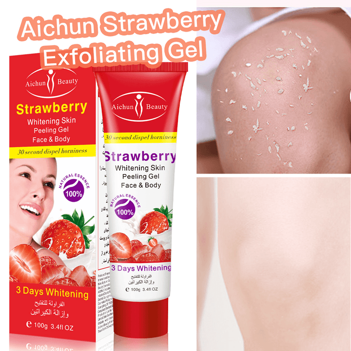 Aichun Beauty Strawberry Whitening Skin Peeling Gel Face & Body - 100g - Pinoyhyper