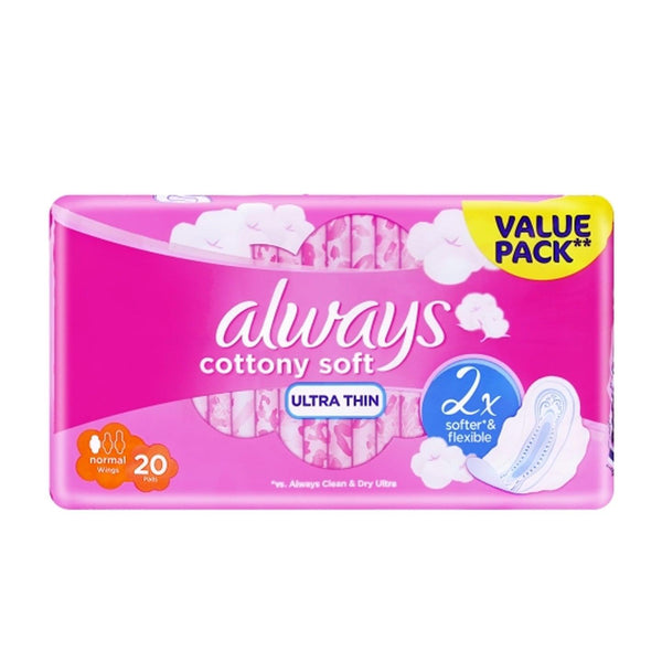 Always Cottony Soft Ultra Thin Normal Sanitary Pads - 20 Pcs - Pinoyhyper