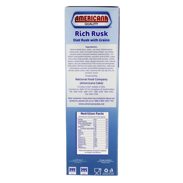 Americana Rich Rusk Diet With Grains - 385g - Pinoyhyper