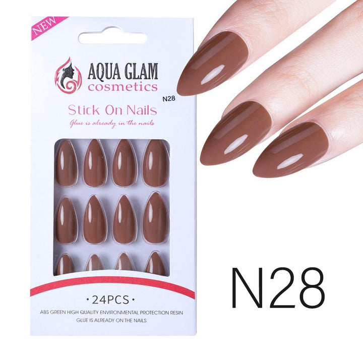 Aqua Glam Nails - Ready to Stick (N Series) - 24 Pcs - Pinoyhyper