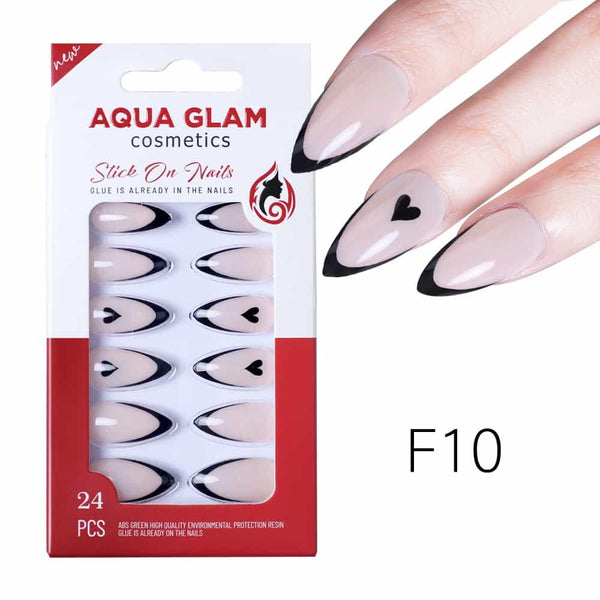 Aqua Glam Nails - Stick On Nails (F Series) - 24 Pcs - F10 - Pinoyhyper