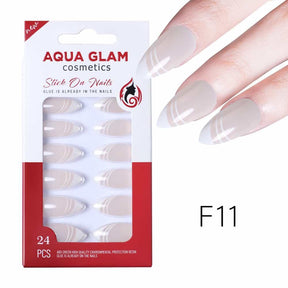 Aqua Glam Nails - Stick On Nails (F Series) - 24 Pcs - F11 - Pinoyhyper