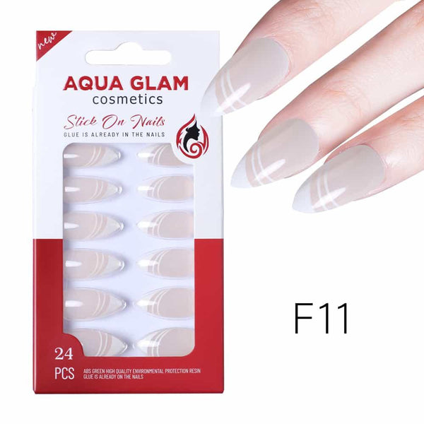 Aqua Glam Nails - Stick On Nails (F Series) - 24 Pcs - F11 - Pinoyhyper