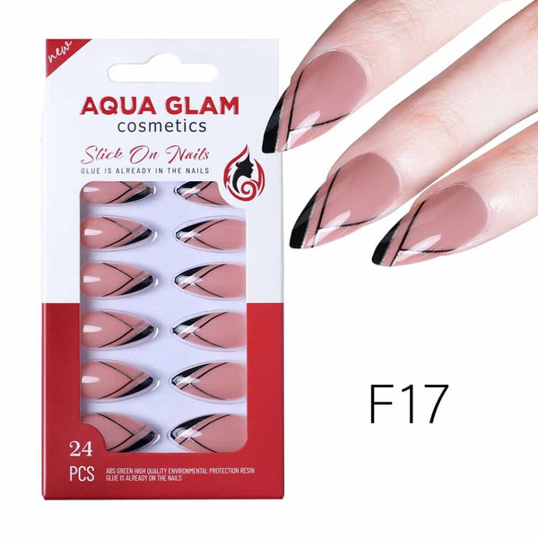 Aqua Glam Nails - Stick On Nails (F Series) - 24 Pcs - F17 - Pinoyhyper