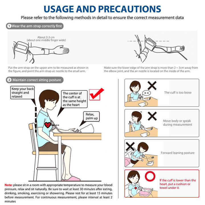 Automatic Digital Upper Arm Blood Pressure Monitor Meter Machine - Pinoyhyper