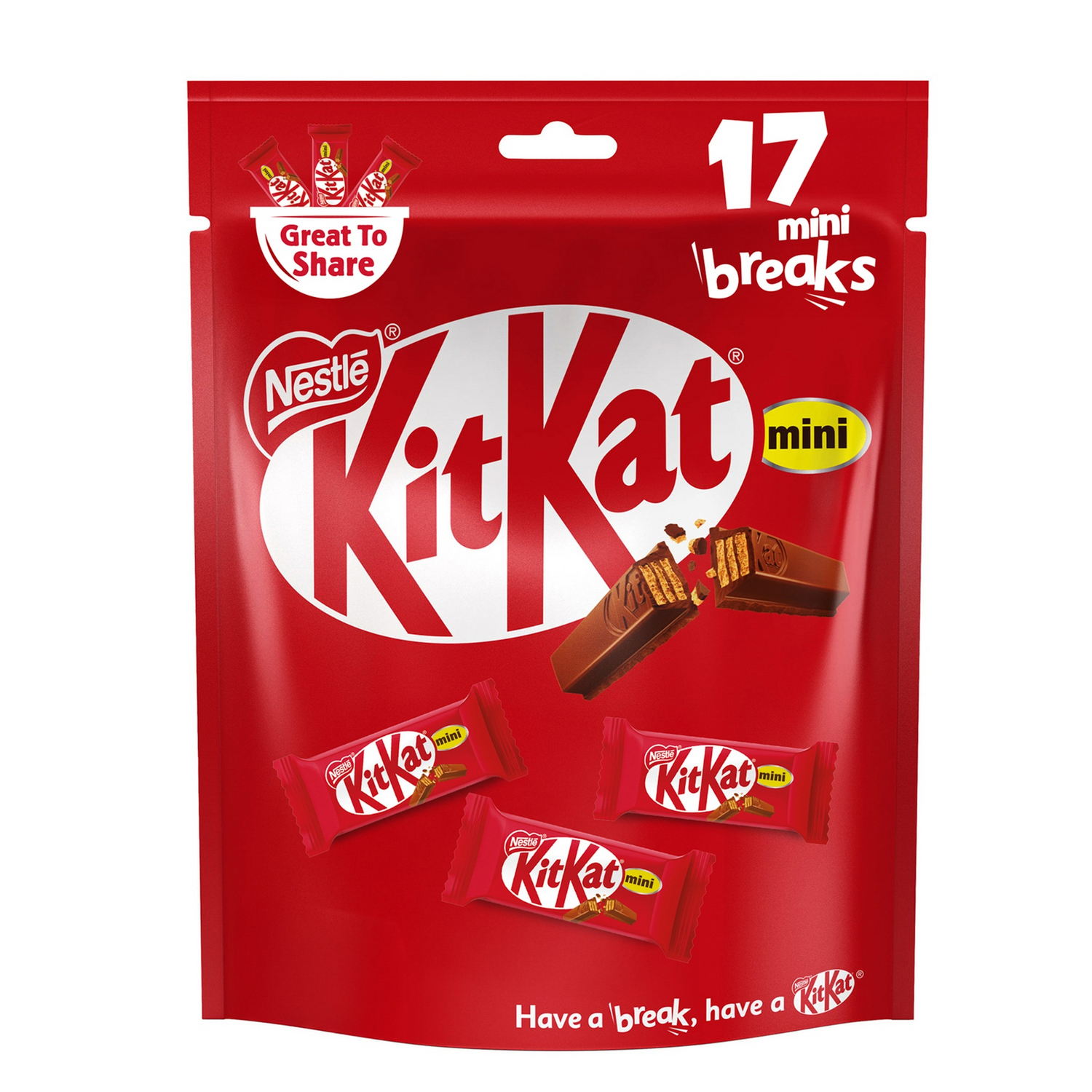 Nestle KitKat Mini Breaks Chocolate Bars - 17Pcs × 13.5g (229.5g)
